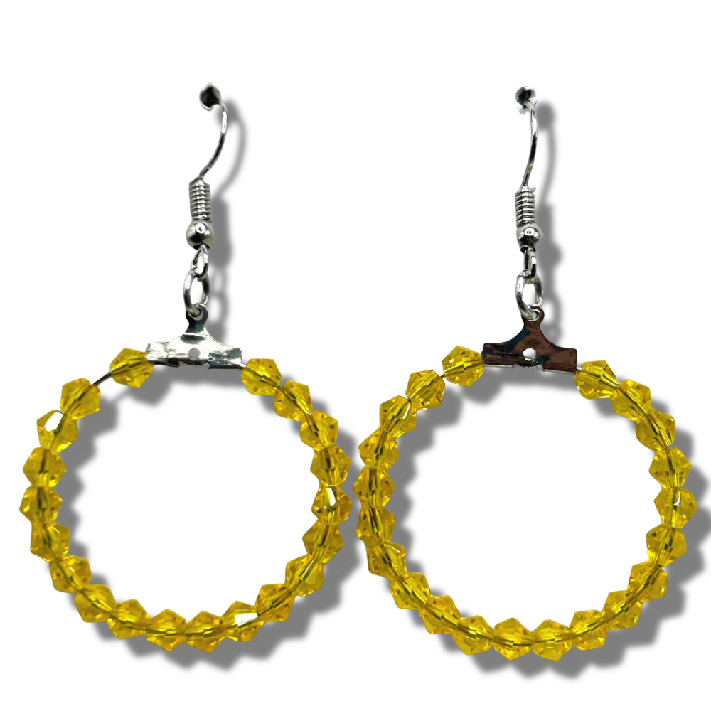 Yellow Medium Loop Earrings