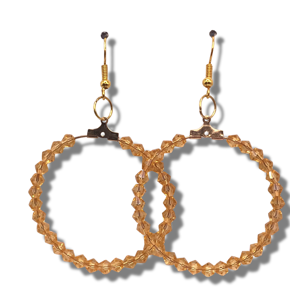 Golden Yellow Large Loop Earrings