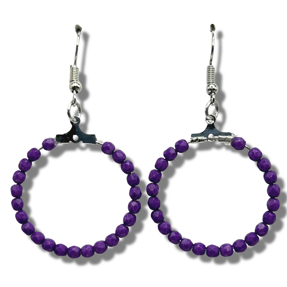 Matte Purple Medium Loop Earrings