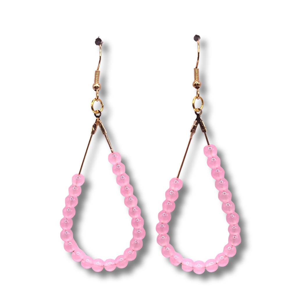 Pretty Pink Teardrop Loop Earrings