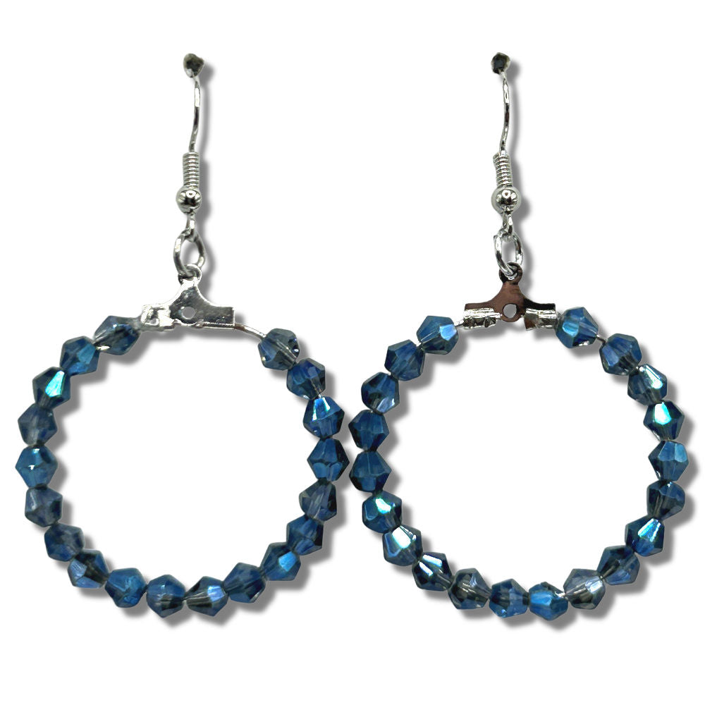 Deep Blue Medium Loop Earrings