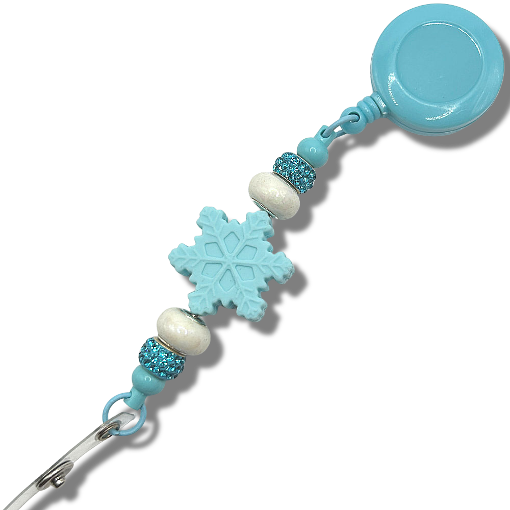 Light Blue Snowflake Badge Reel Clip