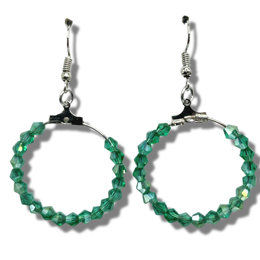 Blue-Green Medium Loop Earrings