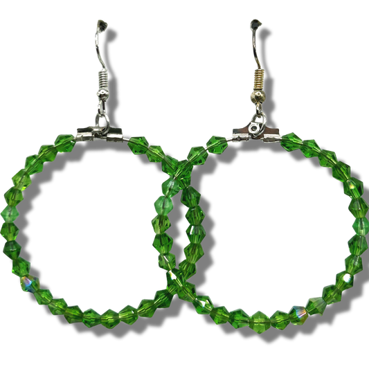 Green Large Loop Earrings