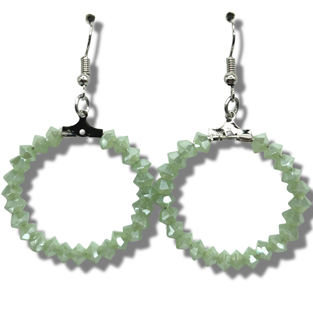Pale Green Small Loop Earrings