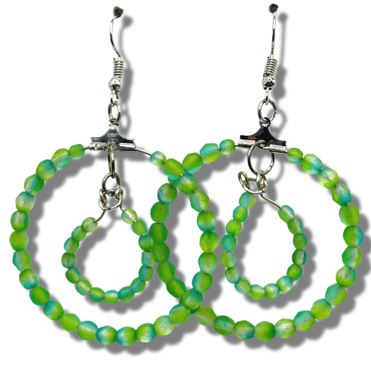 Czech Glass Double Loop Earrings