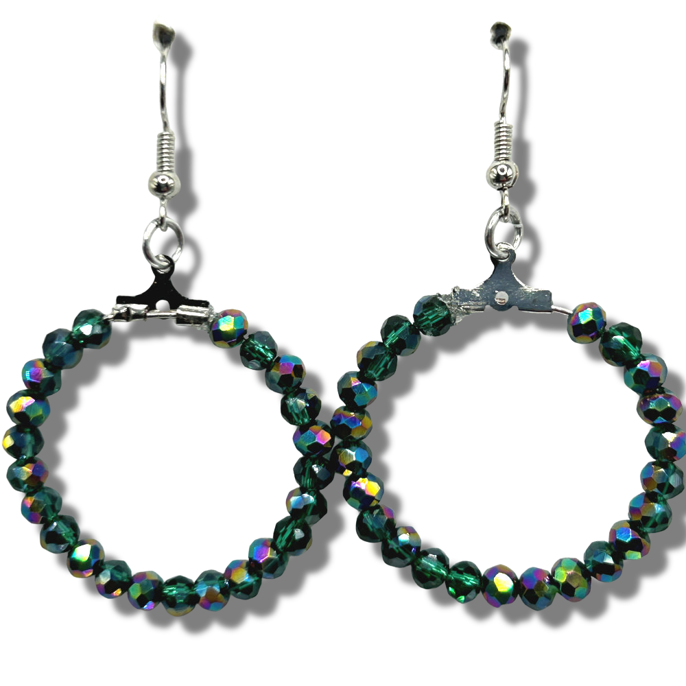 Green Aurora Small Loop Earrings