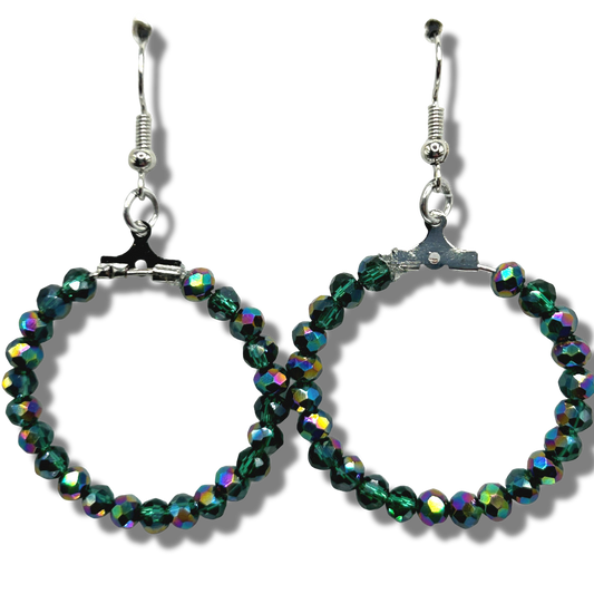 Green Aurora Small Loop Earrings