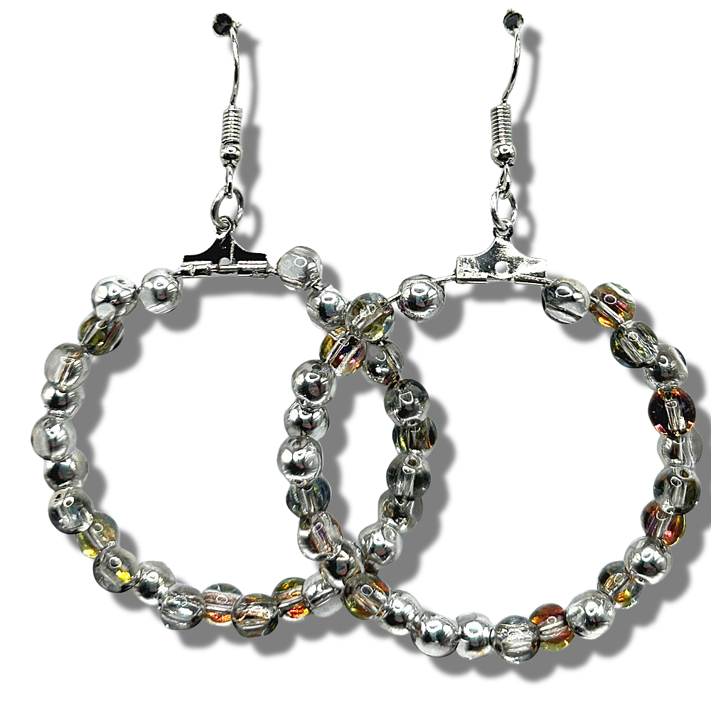 Clear-Multicolor Large Loop Earrings (Heavy)