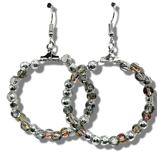 Clear-Multicolor Large Loop Earrings (Heavy)