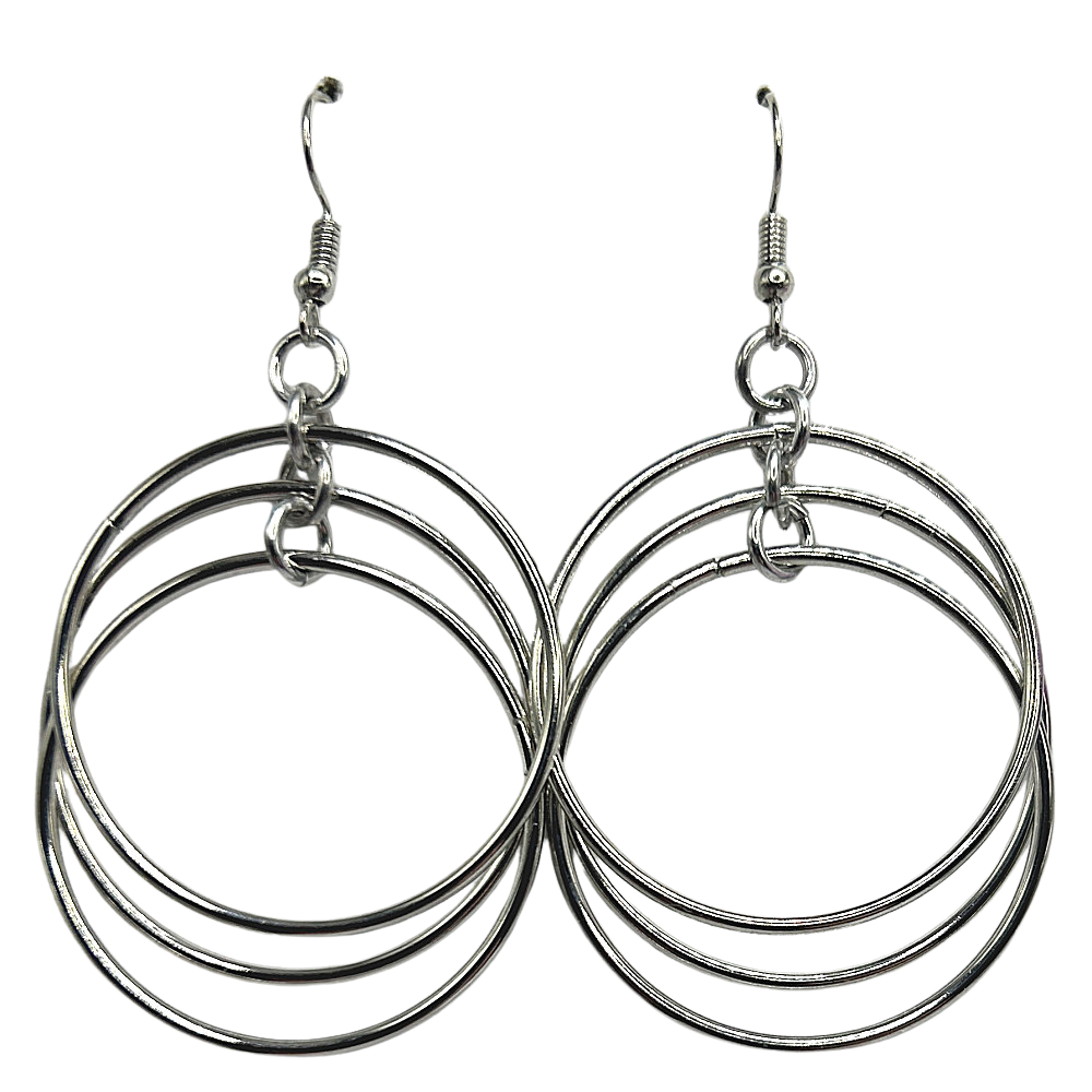 Triple Circle Drop Earrings