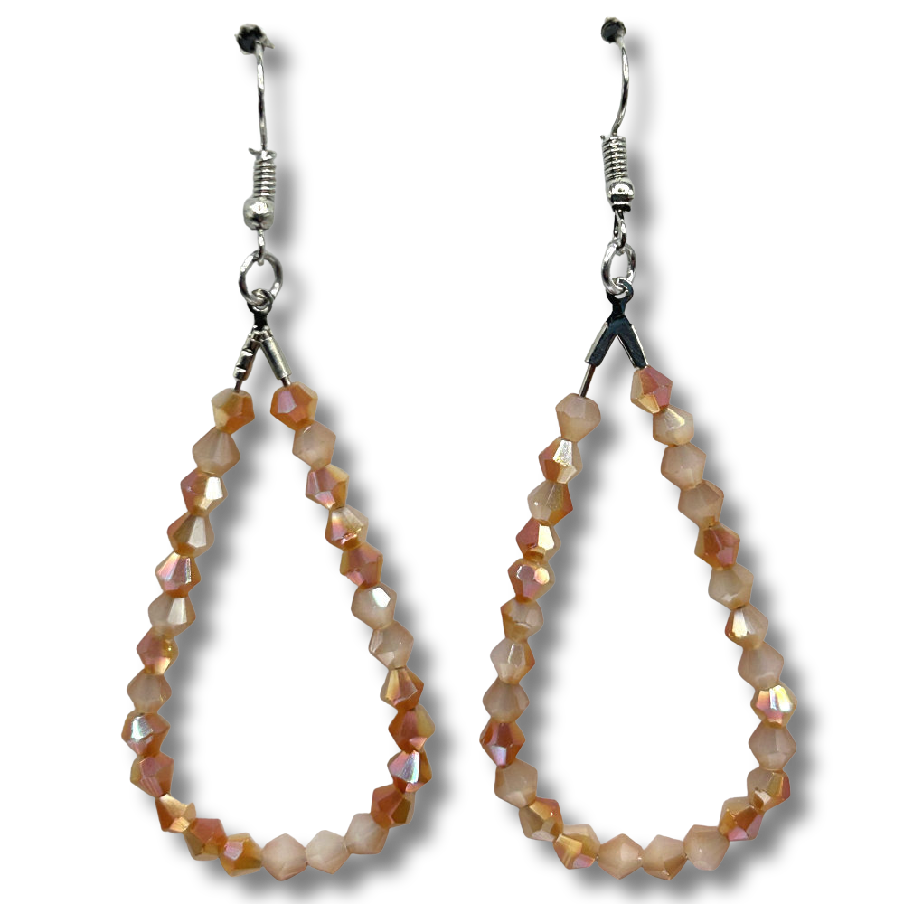 Peaches and Cream Teardrop Loop Earrings