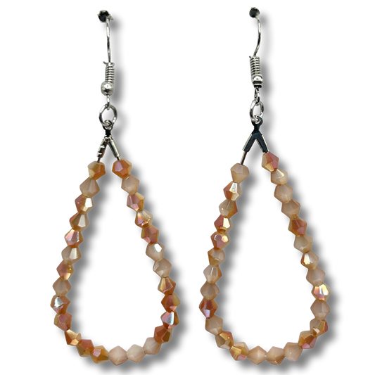 Peaches and Cream Teardrop Loop Earrings