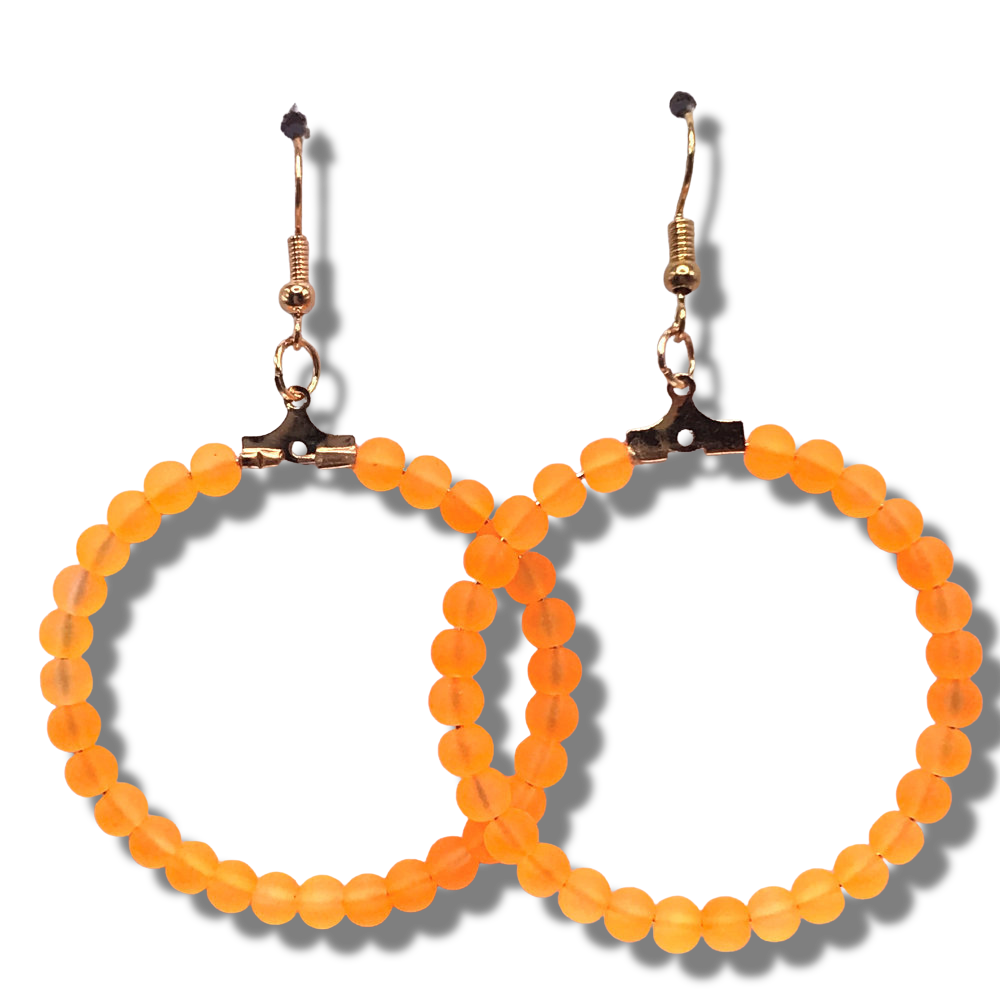 Bright Matte Orange Large Loop Earrings