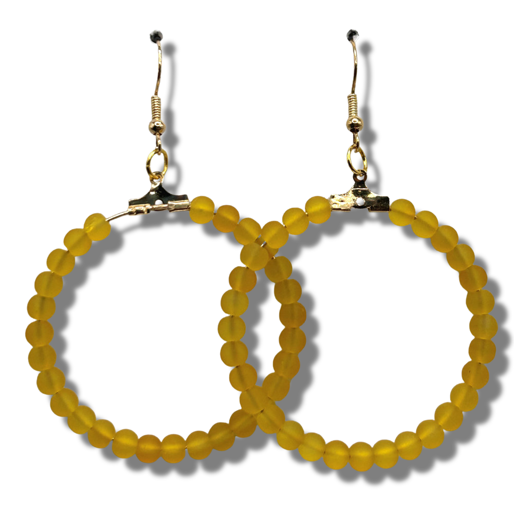 Matte Yellow Large Loop Earrings