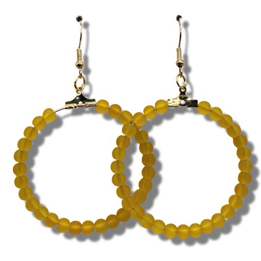 Matte Yellow Large Loop Earrings
