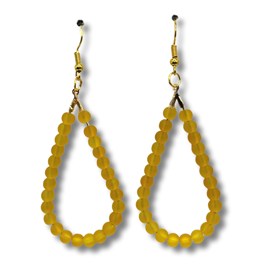 Matte Yellow Teardrop Loop Earrings