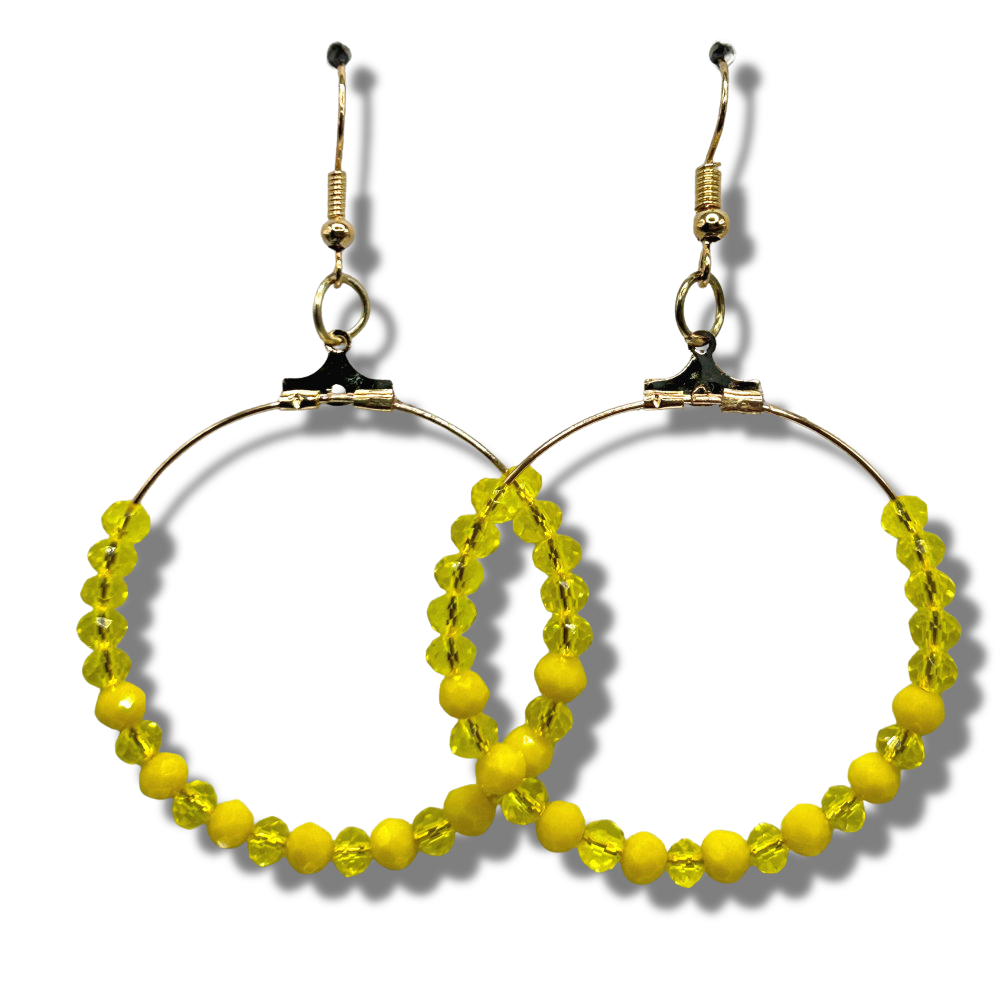 Yellow Large Loop Earrings