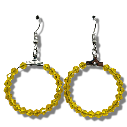 Yellow Medium Loop Earrings