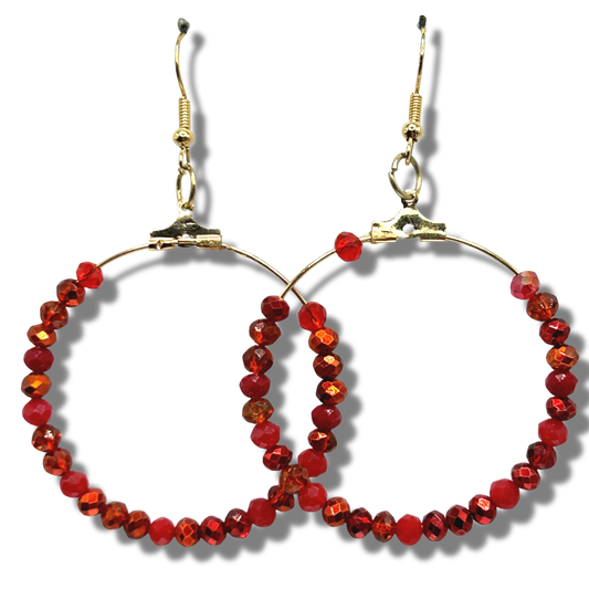 Sparkle Red Large Loop Earrings
