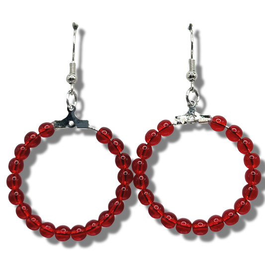 Medium Red Loop Earrings