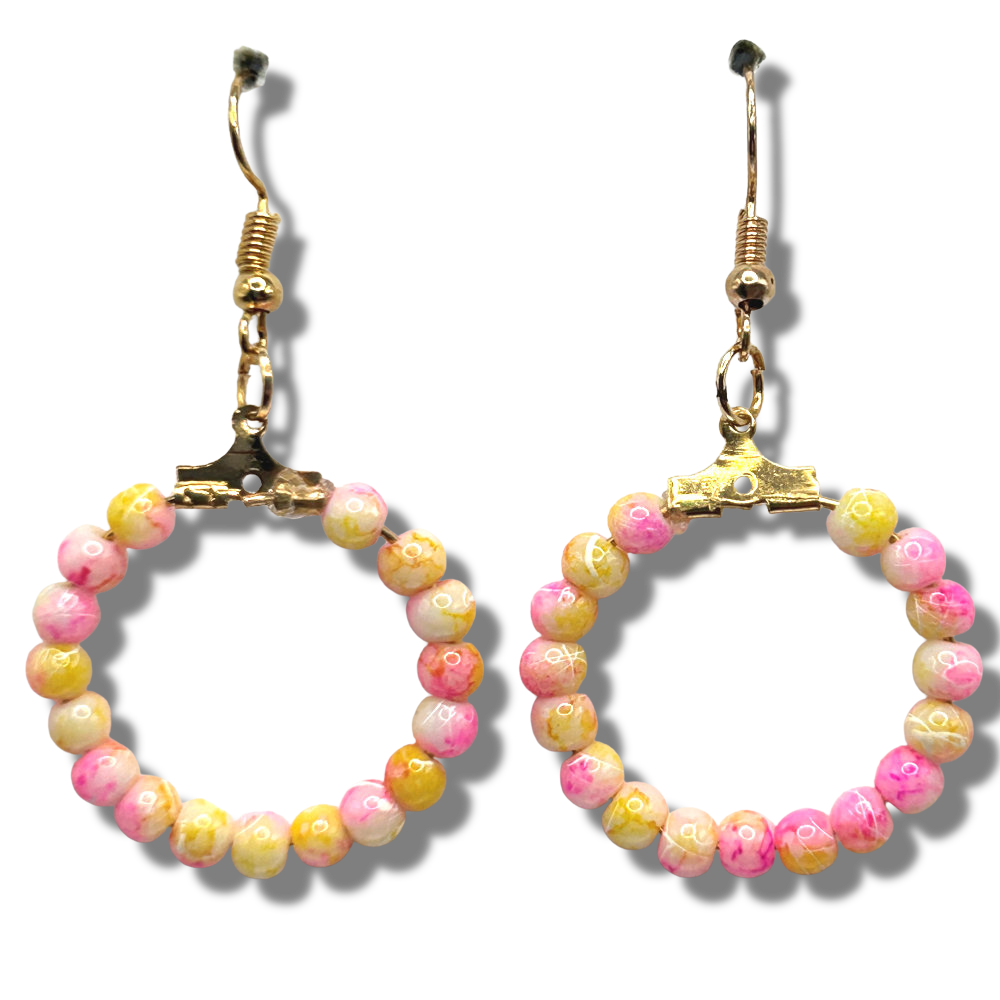 Clouded Pink Small Loop Earrings