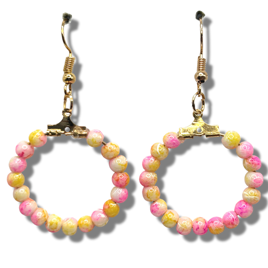 Clouded Pink Small Loop Earrings