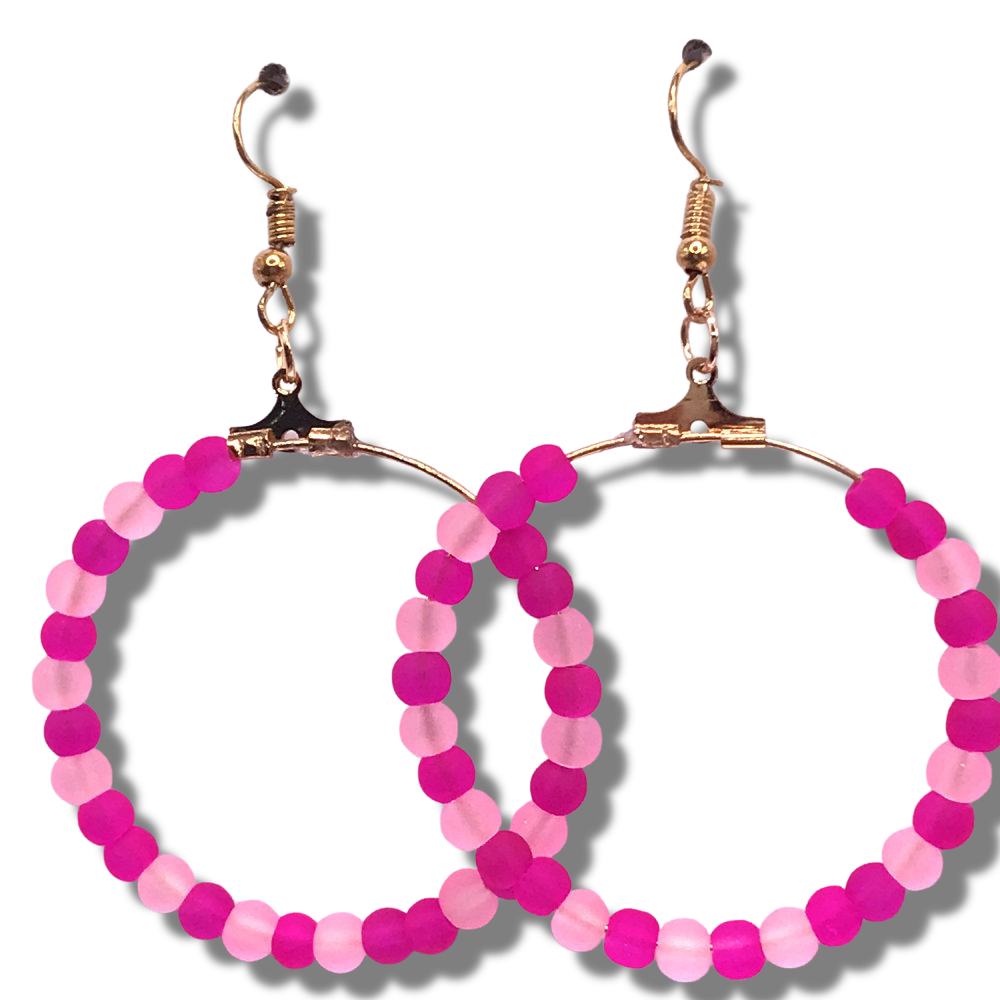 Light and Bright Pink Large Loop Earrings