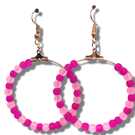 Light and Bright Pink Large Loop Earrings