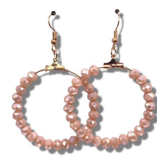 Sparkly Champagne Large Loop Earrings
