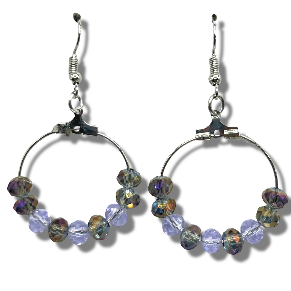 Mixed Purple Small Loop Earrings