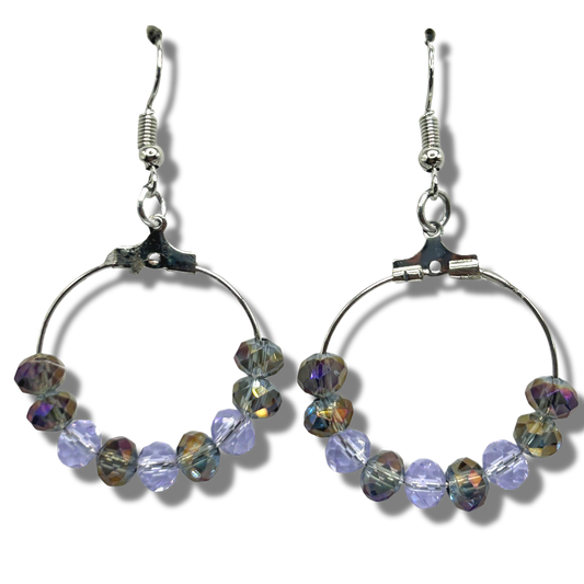 Mixed Purple Small Loop Earrings