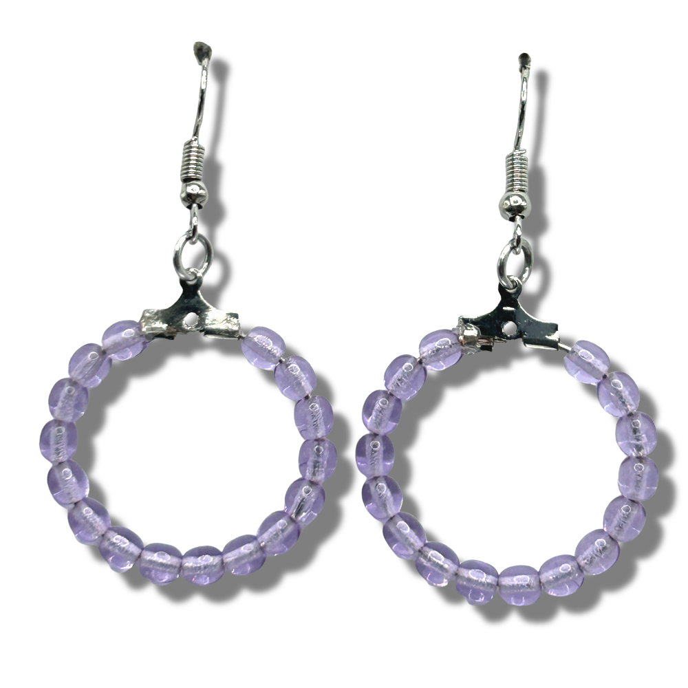 Small Lavender Loop Earrings