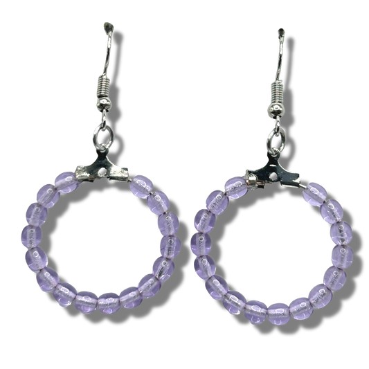 Small Lavender Loop Earrings