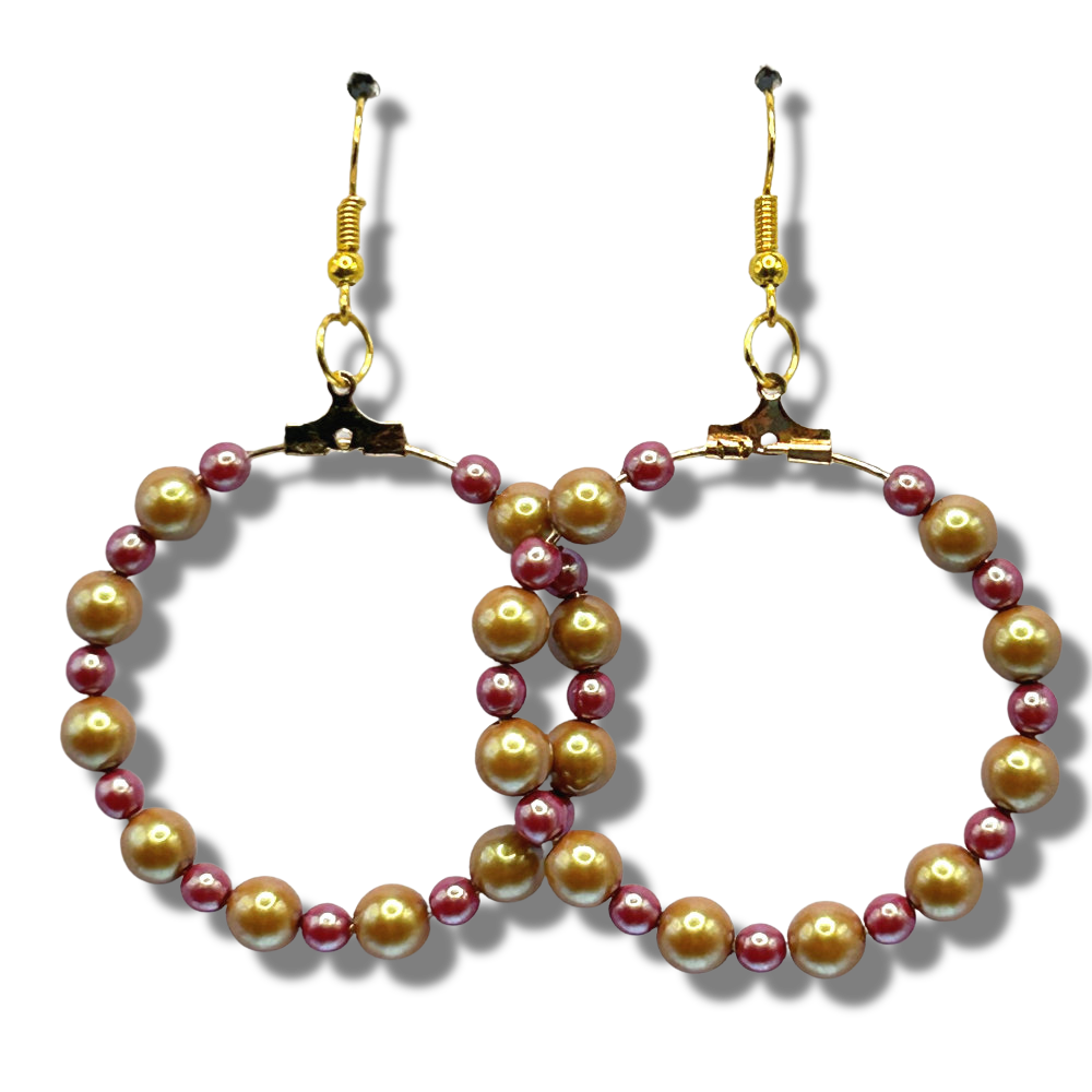 Large Loop Earrings with Red-Gold-Sheen