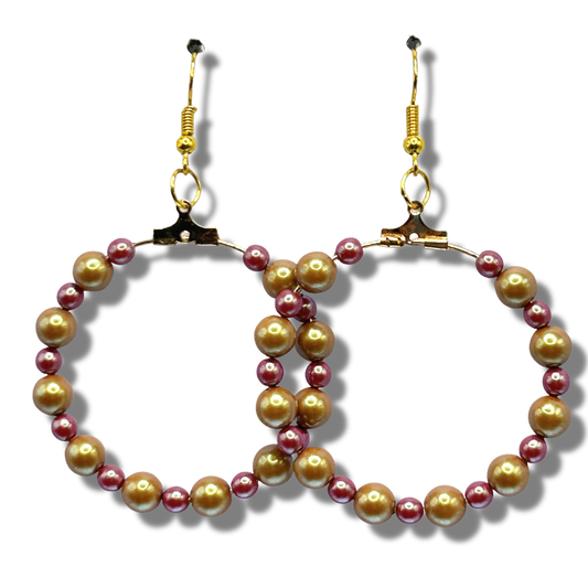 Large Loop Earrings with Red-Gold-Sheen