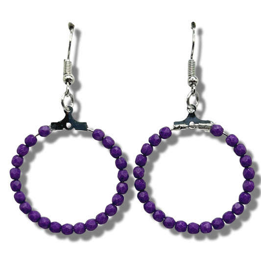 Matte Purple Medium Loop Earrings
