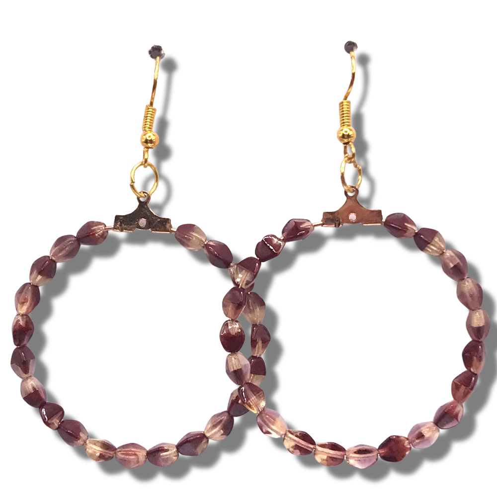 Root Beer Float Large Loop Earrings