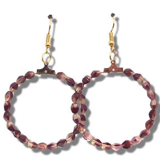 Root Beer Float Large Loop Earrings