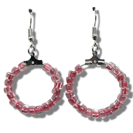 Pink-Lined Small Loop Earrings