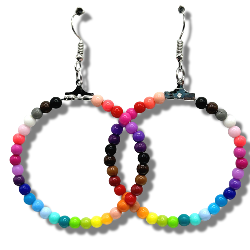 Lightweight Rainbow Large Loop Earrings