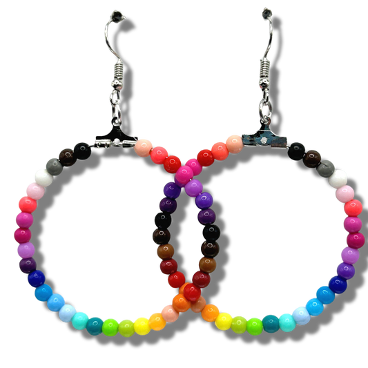 Lightweight Rainbow Large Loop Earrings
