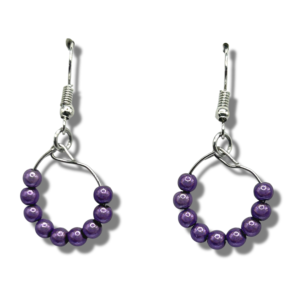 Magic Purple Tiny Loop Earrings