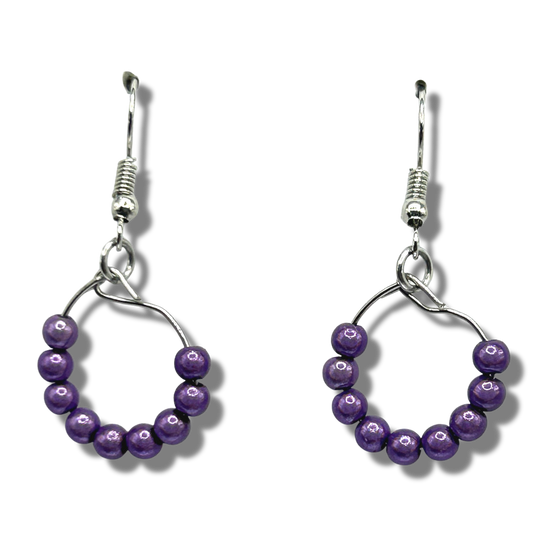 Magic Purple Tiny Loop Earrings