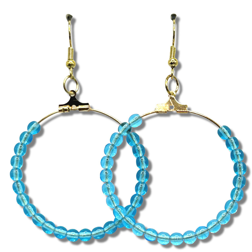 Sky Blue Large Loop Earrings