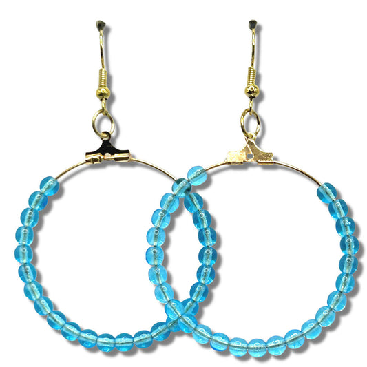 Sky Blue Large Loop Earrings