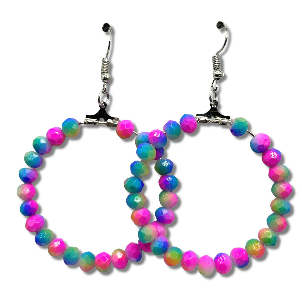 Large Bright Pastel Loop Earrings