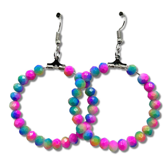 Large Bright Pastel Loop Earrings