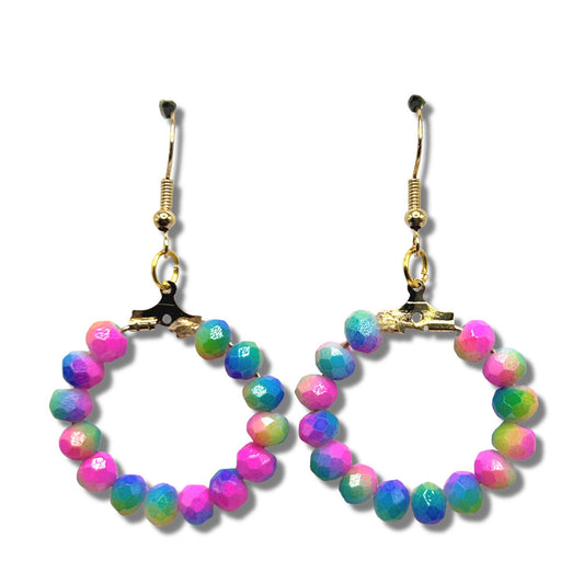 Small Bright Pastel Loop Earrings