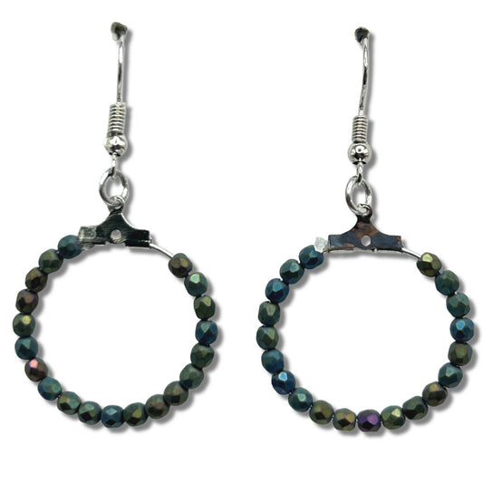 Small Metallic Iris Loop Earrings